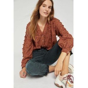 ✨ SALE Anthropologie Seen Worn Kept Kathryn Textured Blouse ✨